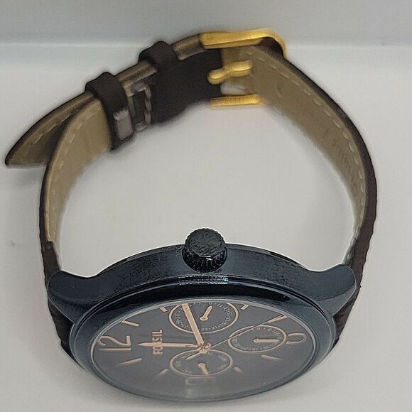 Fossil Suitor BQ3225 Women's Brown Leather Blue Analog Dial Quartz Watch BC98 - Picture 8 of 11